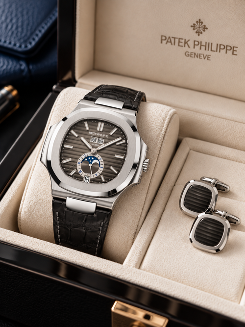Patek Philippe Nautilus Annual Calendar Moon Phases 5726A-001 – Black Alligator Strap