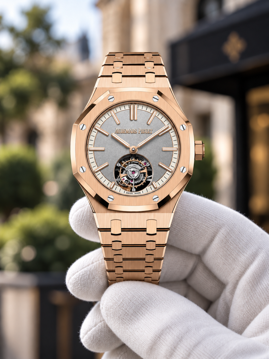 Audemars Piguet Royal Oak Tourbillon — Rose Gold / Silver Sand