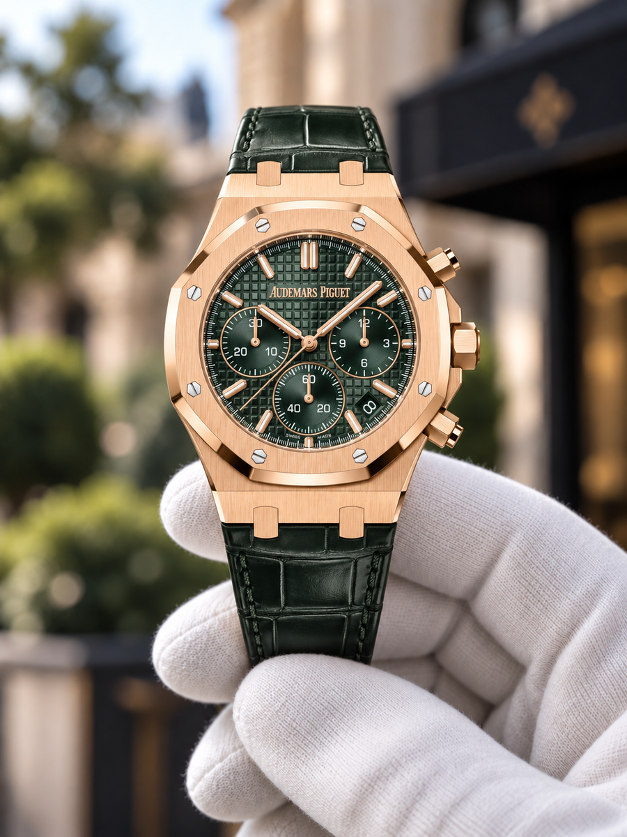 Audemars Piguet Royal Oak Selfwinding Chronograph — Gold / Green