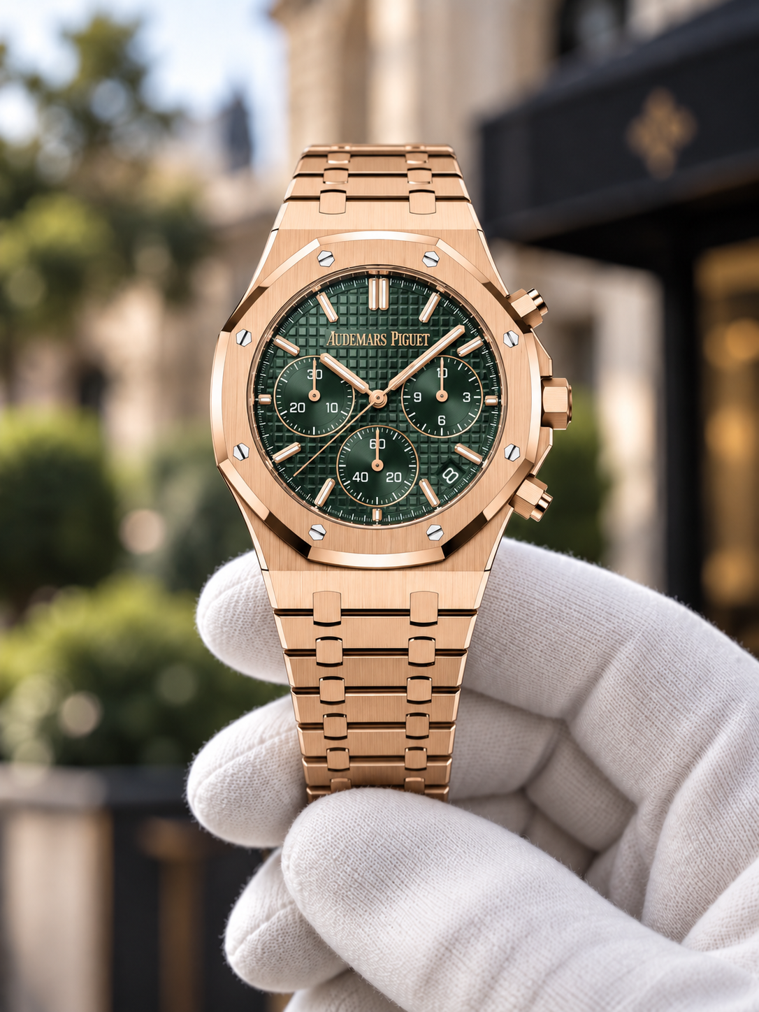 Audemars Piguet Royal Oak Selfwinding Chronograph — Rose Gold / Green